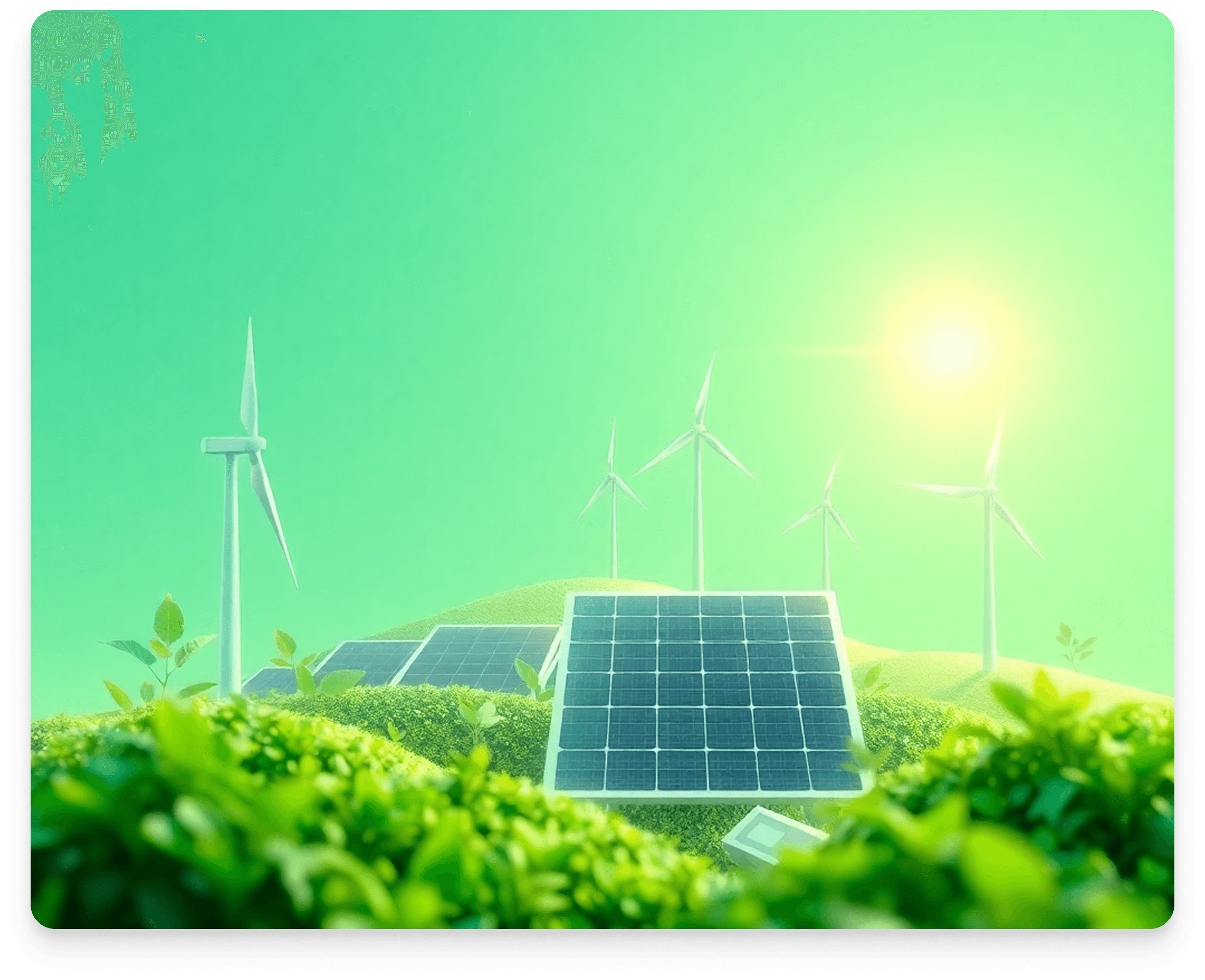 Solar panel and wind turbine